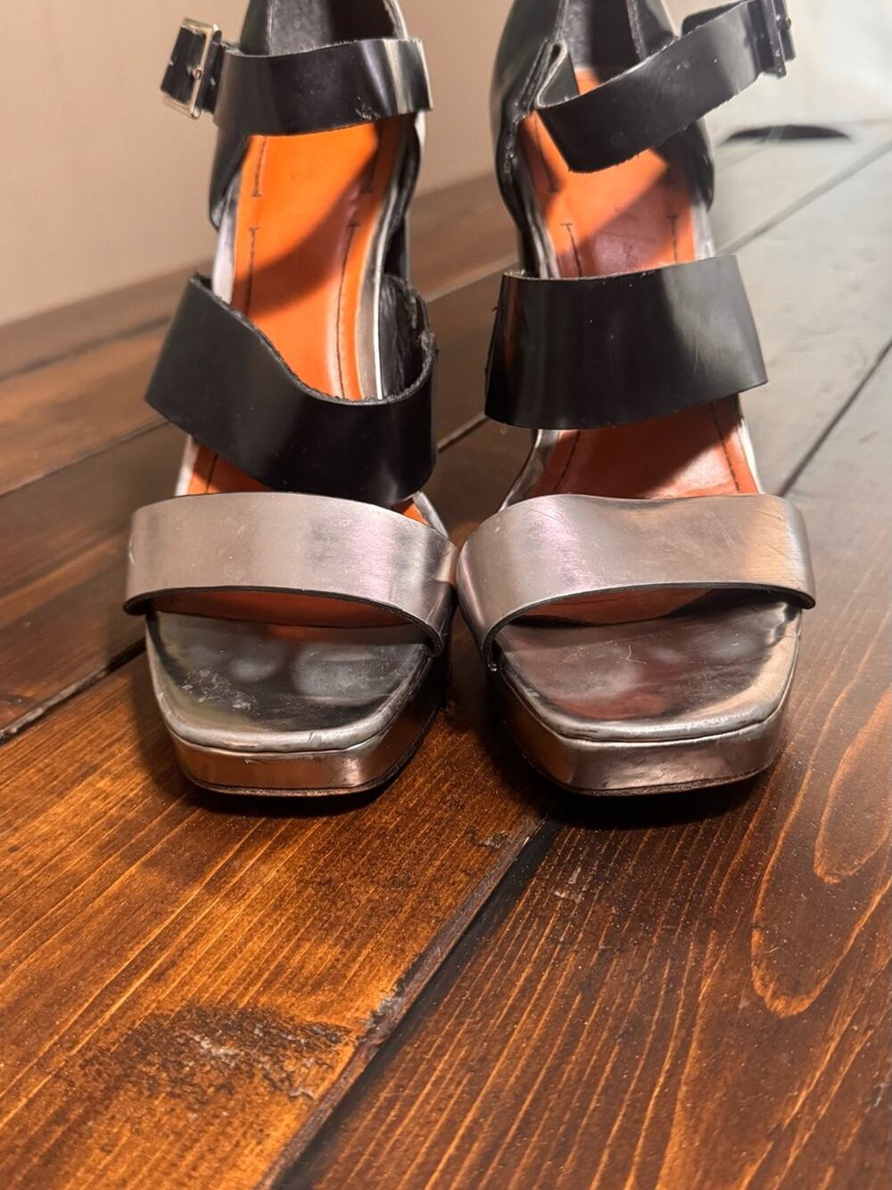 Elizabeth and James (The Row) Black and Silver 5.5 in heel 10